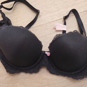 Victoria's Secret Black Bra with Pink Accent